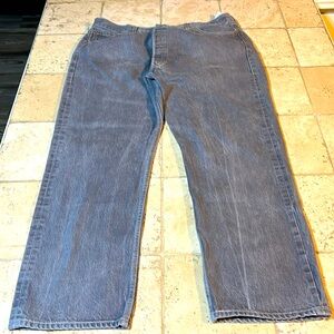 Levi's 501 Gray Denim Jeans Mens 40x32 Button Fly Straight Leg Regular Fit
